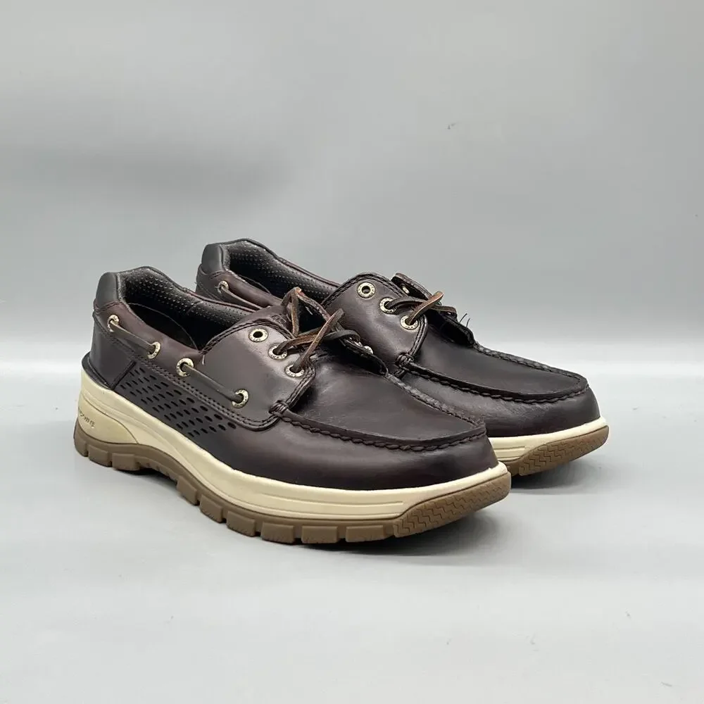 Sperry Shoes Mens 9 Brown Leather Billfish Plushwave Boat Deck Casual Comfort